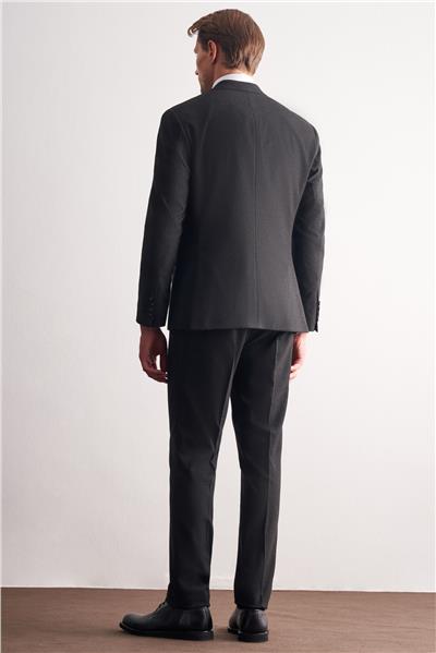 Siyah Kırlangıç Yaka Çizgili Desen Kruvaze Esnek 6 Drop Slim Fit Classic Takım Elbise 1001255165