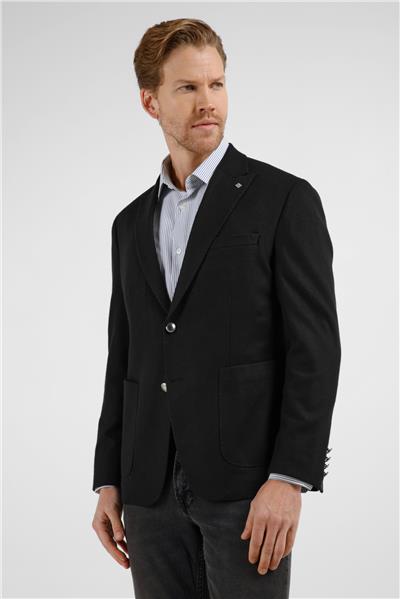 Siyah Kırlangıç Yaka Düz Slim Fit 6 Drop Ceket 1002255159