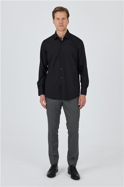 Klasik Yaka Uzun Kol Cepsiz Comfort Fit Classic Pamuklu Gömlek Gömlek 1004250287
