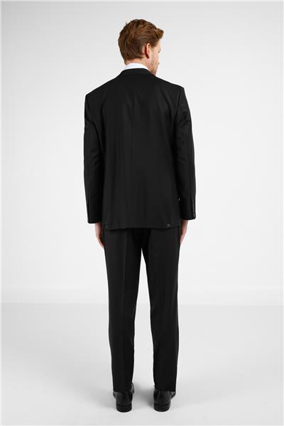 Siyah Mono Yaka 4 Drop Comfort Fit Tam Astar Yünlü Takım Elbise 1001255177
