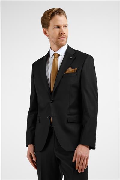 Siyah Mono Yaka 6 Drop Comfort Fit Tam Astar Yünlü Takım Elbise 1001255178