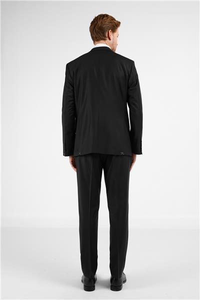 Siyah Mono Yaka 6 Drop Comfort Fit Tam Astar Yünlü Takım Elbise 1001255178