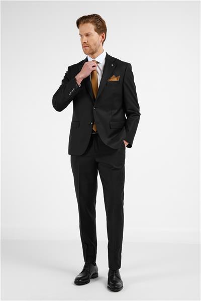 Siyah Mono Yaka 6 Drop Comfort Fit Tam Astar Yünlü Takım Elbise 1001255178