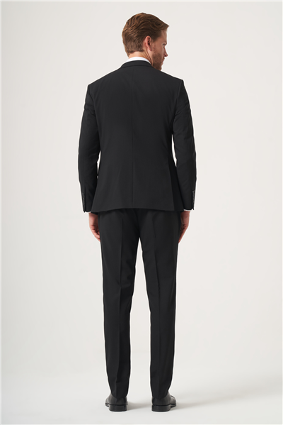 Siyah Mono Yaka 6 Drop Slim Fit Tam Astar Esnek Takım Elbise 1001260181