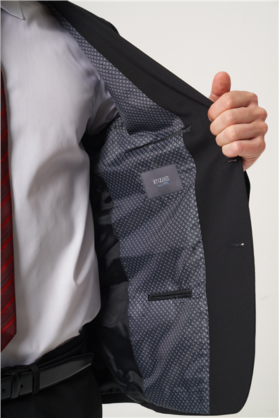 Siyah Mono Yaka 6 Drop Slim Fit Tam Astar Esnek Takım Elbise 1001260181