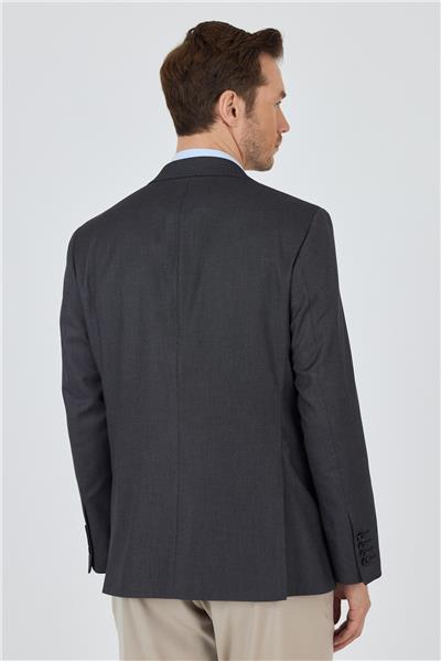 Siyah Mono Yaka Armürlü Tam Astar Esnek 6 Drop Comfort Fit Classic Ceket 1002250153