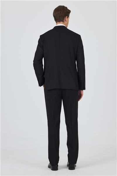 Siyah Mono Yaka Astarlı Çift Yırtmaç Esnek 6 Drop Comfort Fit Classic Takım Elbise 1001250163