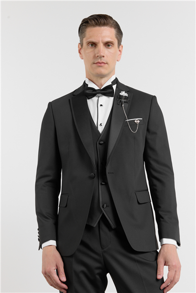Mono Yaka Düz Desen 6 Drop Slim Fit Esnek Takım Elbise 1001260201
