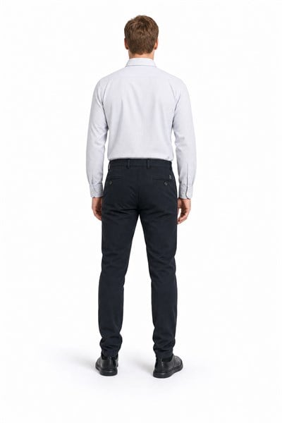 Siyah Pamuklu Yandan Cepli Casual Slim Fit Chino Pantolon 1003235117