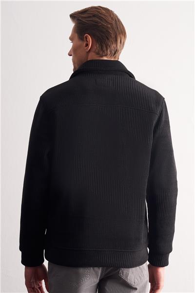 Siyah Polo Yaka  Slim Fit Pamuklu Casual Mont 1007255128