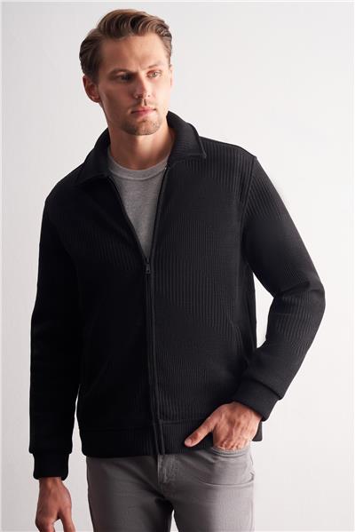 Siyah Polo Yaka  Slim Fit Pamuklu Casual Mont 1007255128