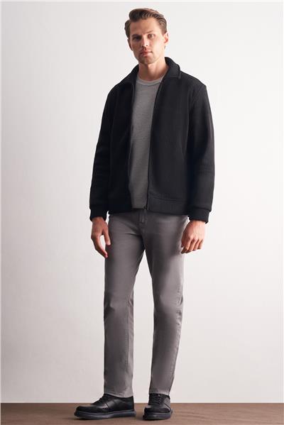 Siyah Polo Yaka  Slim Fit Pamuklu Casual Mont 1007255128