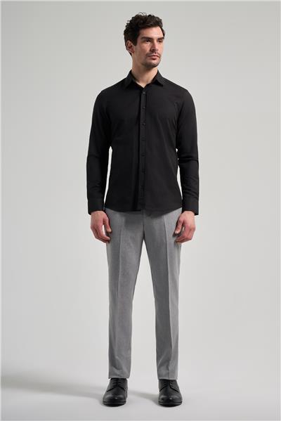 Sert Yaka Düz Classic Pamuklu Slim Fit Gömlek 1004250214