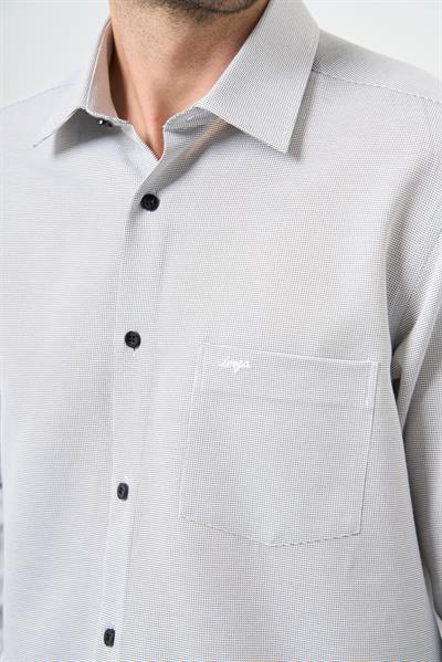 Siyah Uzun Kol Kendinden Cepli Pamuklu Classic Comfort Fit Gömlek 1004245213