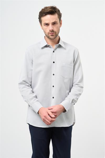 Siyah Uzun Kol Kendinden Cepli Pamuklu Classic Comfort Fit Gömlek 1004245213