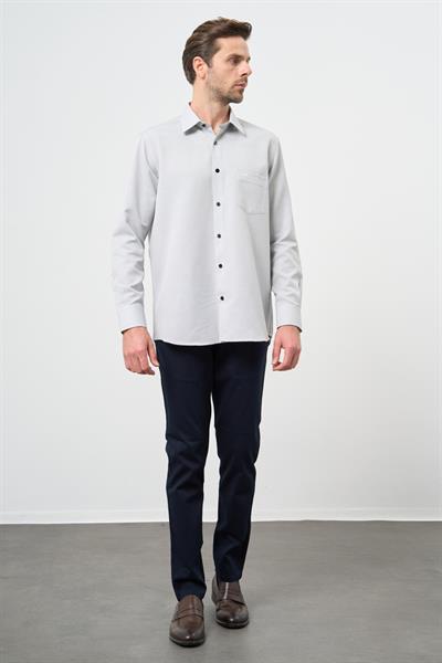 Siyah Uzun Kol Kendinden Cepli Pamuklu Classic Comfort Fit Gömlek 1004245213