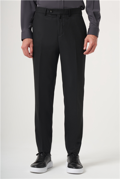 Siyah Yan Cep Açık Paça Bez Ayağı Slim Fit Esnek Pantolon 1003260162