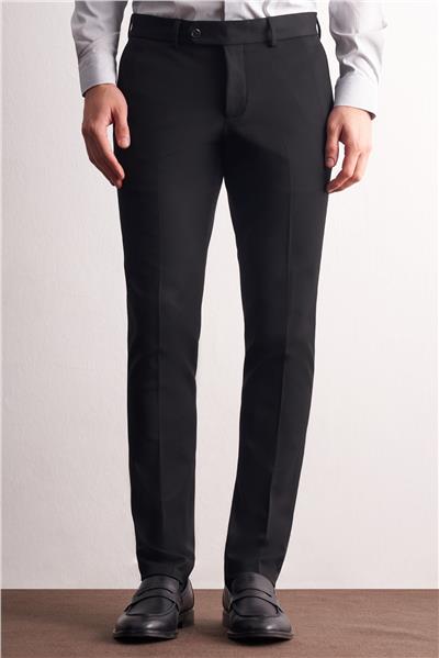 Siyah Yan Cep Açık Paça Esnek Slim Fit Classic Casual Pantolon 1003255153