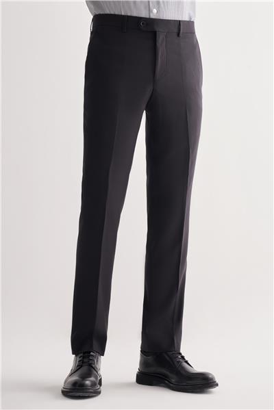 Siyah Yan Cep Açık Paça Kendinden Desenli Slim Fit Esnek Pantolon 1003255151