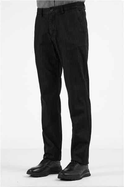 Siyah Yan Cep Casual Comfort Fit Pamuklu Chino Pantolon 1003255171