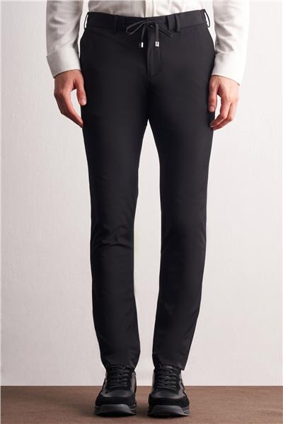 Siyah Yan Cep Düz Paça  Slim Fit Chino Casual Pantolon 1003255158