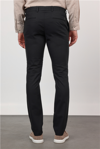 Siyah Yan Cep Keten Slim Fit Keten Karışımlı Jogger Pantolon 1003260169