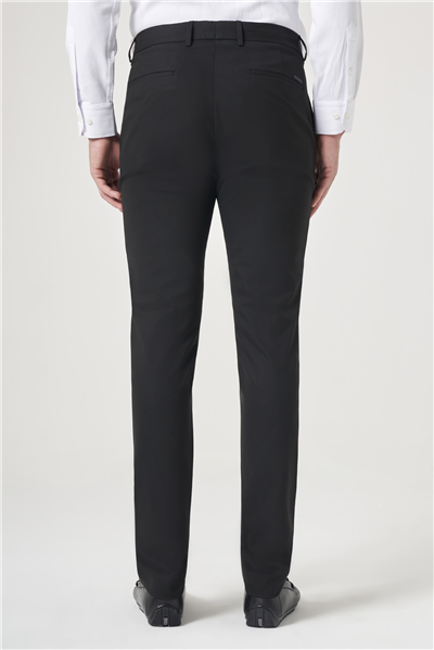 Siyah Yan Cep Slim Fit Esnek Chino Pantolon 1003260154