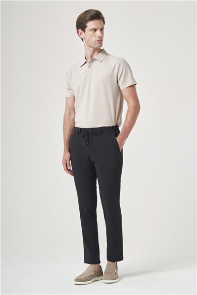 Siyah Yan Cep Slim Fit Jogger Pantolon 1003260166
