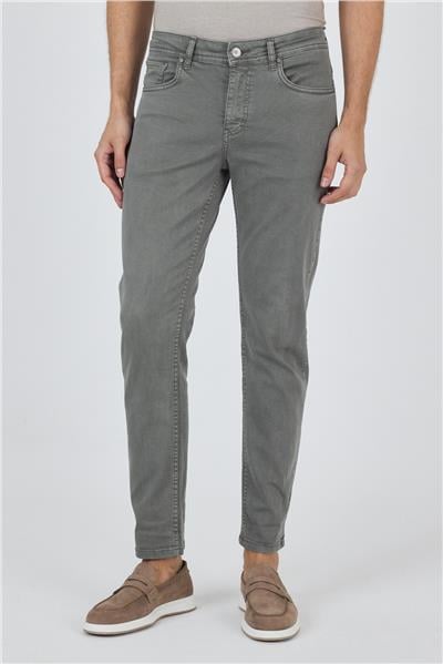 Yeşil Pamuklu 5 Cep Casual Slim Fit 5 Cep Pantolon 1003250318