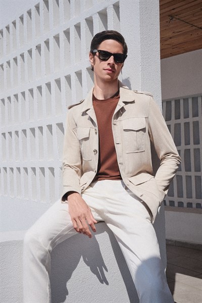 Camel Bisiklet Yaka Kısa Kol Örme Standart Fit Esnek Tişört 1011260251