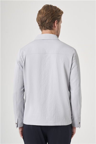 Taş Berberi Yaka Çizgili Desen Gofreli Slim Fit Casual Mont 1007260153