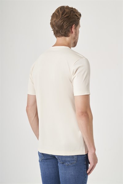 Taş Bisiklet Yaka Kısa Kol Örme Slim Fit Esnek Basic Tişört 1011260184