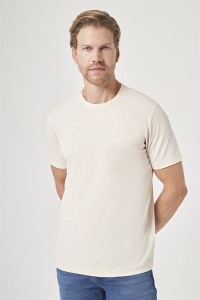 Taş Bisiklet Yaka Kısa Kol Örme Slim Fit Esnek Basic Tişört 1011260184