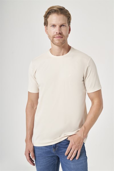 Taş Bisiklet Yaka Kısa Kol Örme Slim Fit Esnek Basic Tişört 1011260184