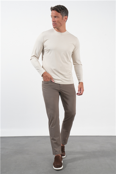 Taş Bisiklet Yaka Uzun Kol Örme Standart Fit Esnek Sweatshirt 1013260150