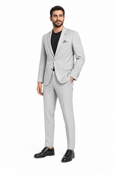 Taş Mono Yaka 6 Drop Slim Fit Yarım Astar Esnek Takım Elbise 1001260162