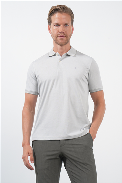 Taş Polo Yaka Kısa Kol Cepsiz Comfort Fit Pamuklu Tişört 1011260153