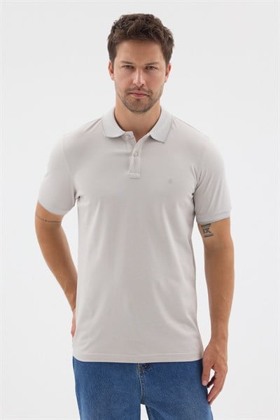 Taş Polo Yaka Pike Kısa Kol Slim Fit %100 Pamuk Tişört 1011260171