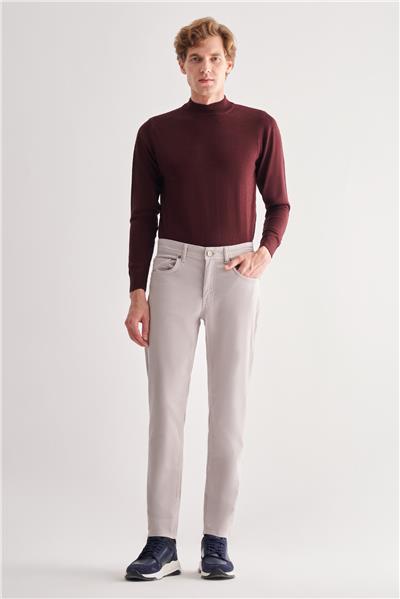 Taş Rengi Casual Slim Fit 5 cep Düz paça Pantolon 1003255321