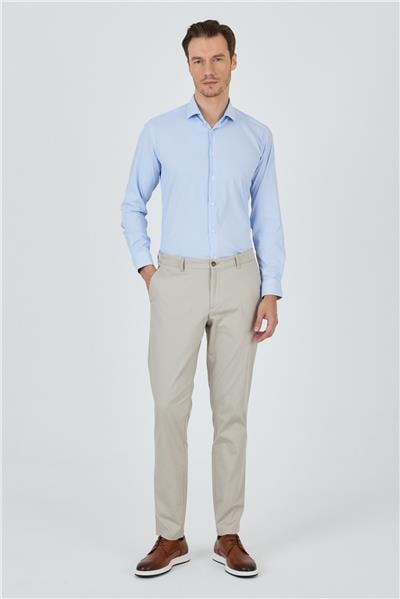 Gabardin Yan Cep Düz Paça Comfort Fit Pamuklu Casual Chino Pantolon 1003250121