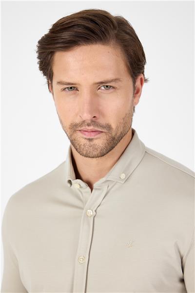 Taş Kısa Kol Düğmeli Yaka Cepsiz Performans Ürün Slim Fit  Gömlek 1004250256