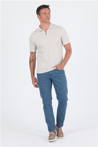 Taş Rengi Kısa Kol Düz Suprem Polo Yaka Cepsiz Esnek Casual Slim Fit Tişört 1011250161