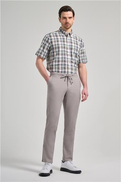 Taş Rengi Pamuklu Yandan Cepli Casual Comfort Fit Jogger Pantolon 1003250110