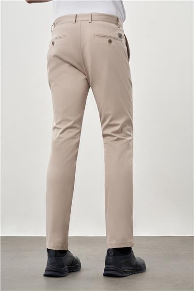 Kahverengi Pamuklu Yandan Cepli Casual Slim Fit Chino Pantolon 1003245168