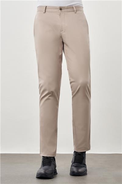 Kahverengi Pamuklu Yandan Cepli Casual Slim Fit Chino Pantolon 1003245168