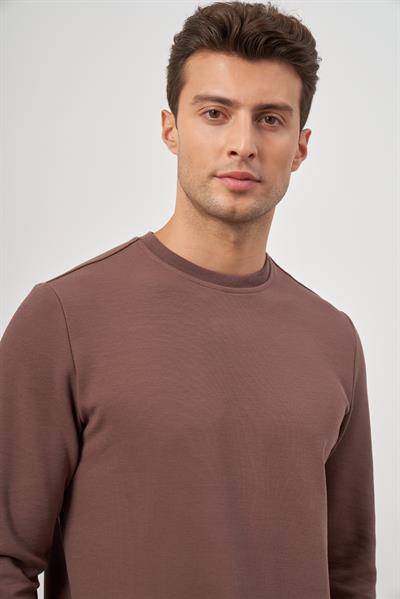 Toprak Örme Bisiklet Yaka Pamuklu Casual Slim Fit Dar Kesim Sweatshirt 1013245150