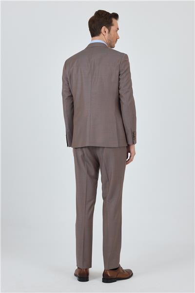 Turuncu Mono Yaka Düz 2 Düğme Classic Yünlü Slim Fit Takım Elbise 1001250175