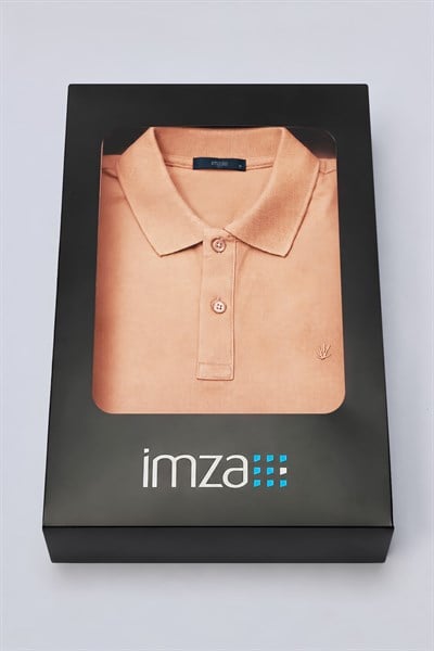 Turuncu Polo Yaka Pike Kısa Kol Slim Fit Pamuklu Tişört 1011260170