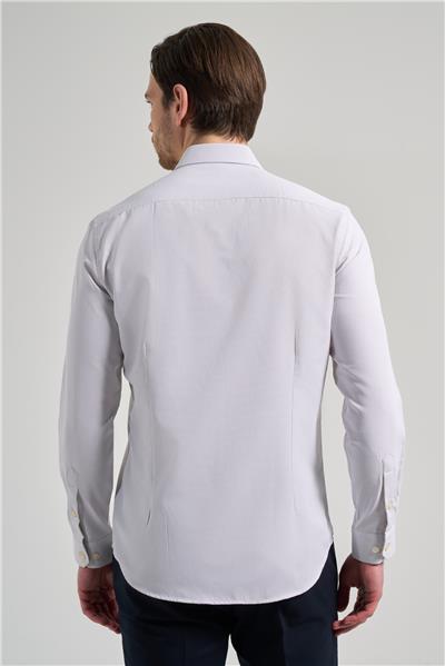 Uzun Kol Desenli Armürlü İtalyan Yaka Cepsiz Pamuklu Classic Slim Fit Gömlek 1004250161