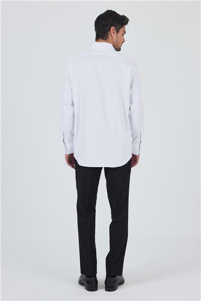 Kol Düz Bez Ayağı Sert Yaka cepli Pamuklu Classic Comfort Fit Gömlek 1004250210